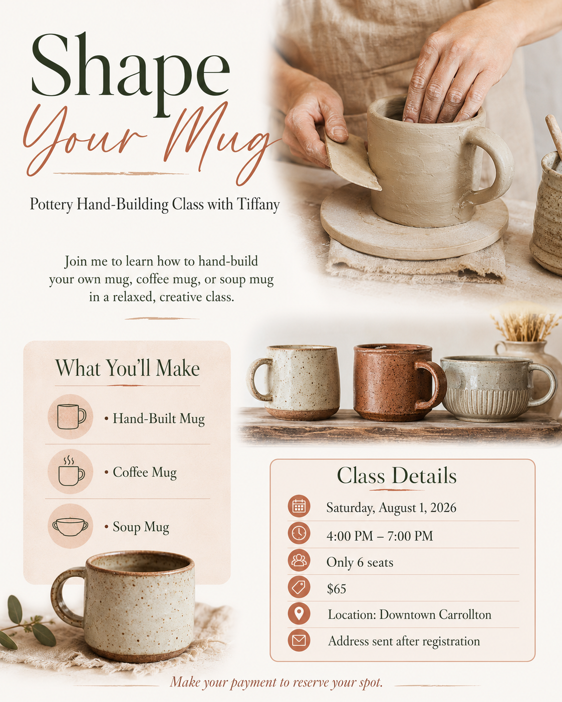 August POTTERY Class